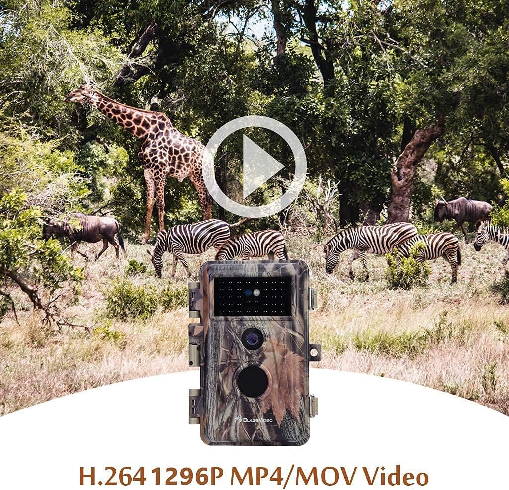 Deer Camera with Night Vision 24MP HD 1296P H.264 MP4 Video No Glow IR Motion Sensor Activated IP66 Waterproof K247552