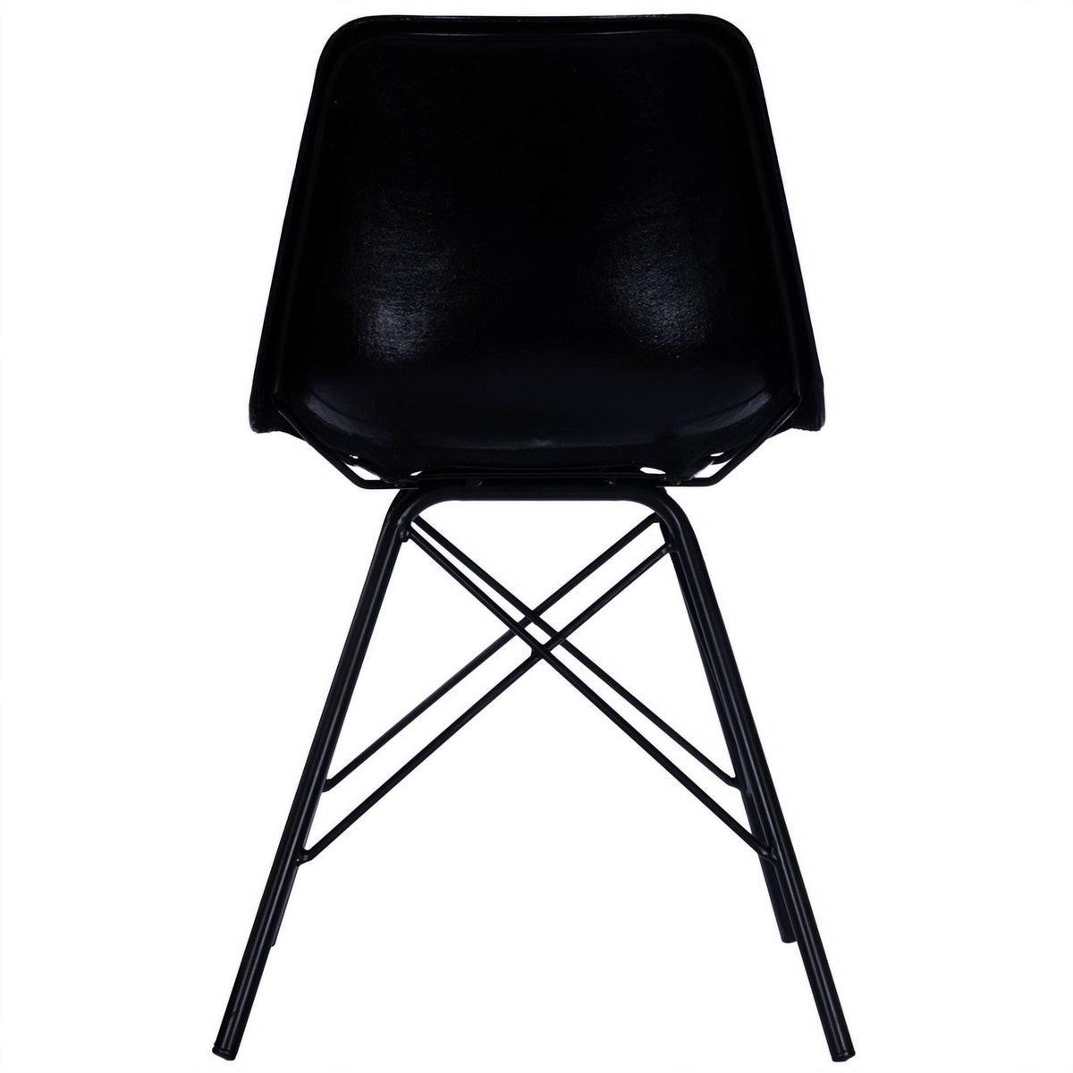 Black Leather Side Chair Set of 2 U86778