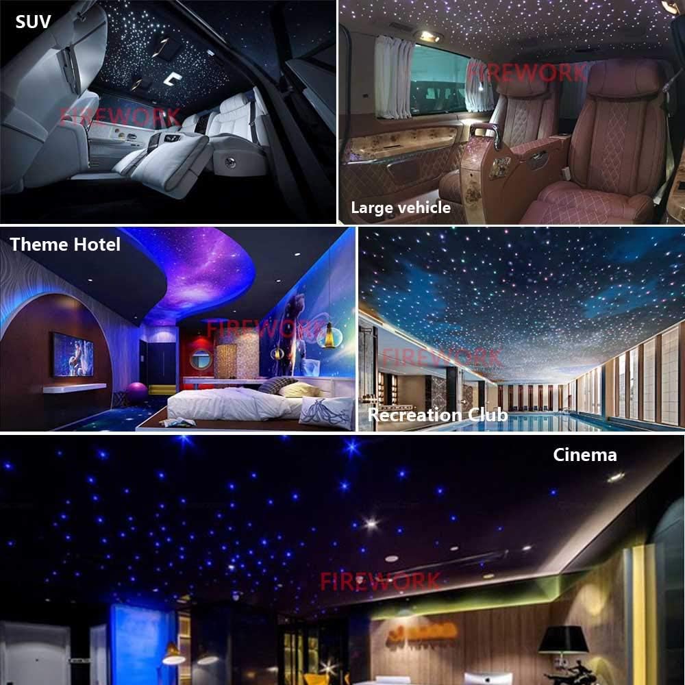 460pcs 0.03in 9.8ft Bluetooth RGBW LED Fiber Optic Star Ceiling Light Kit A95839