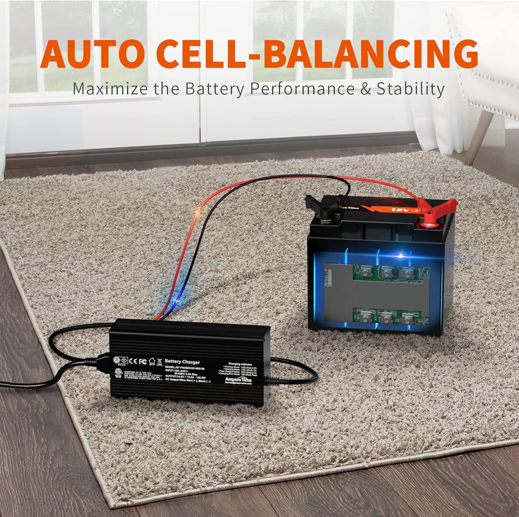 12V 50Ah LiFePO4 Battery with 14.6V 10A Charger G238182