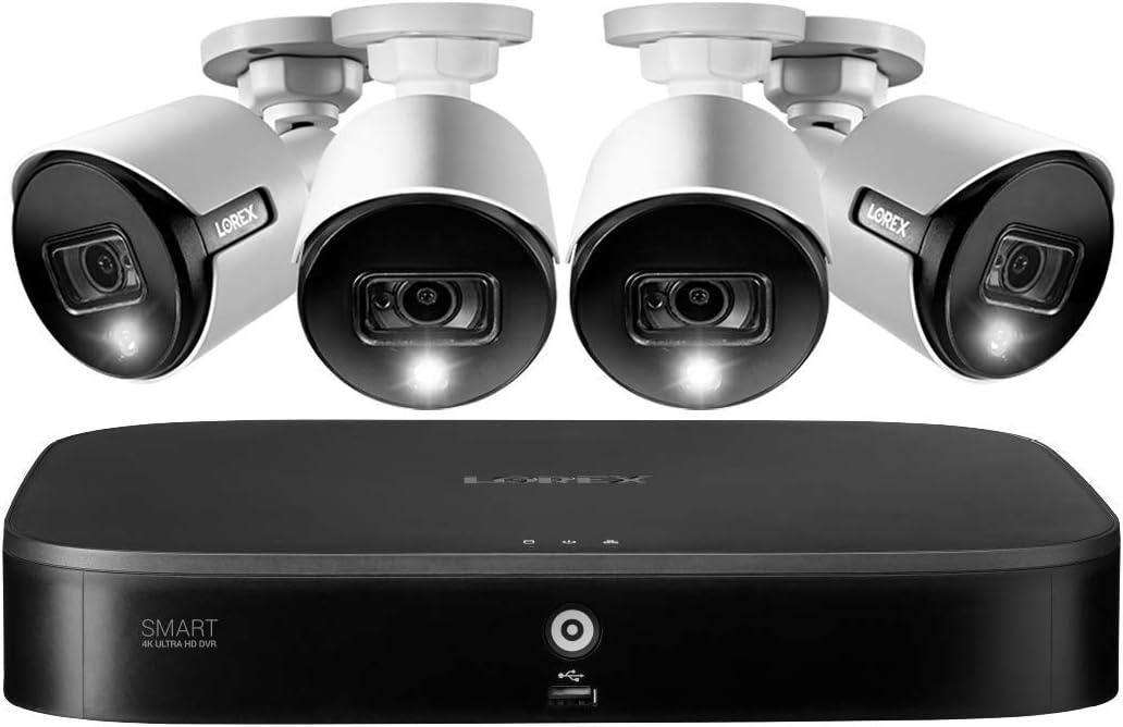 4K Indoor/Outdoor Wired Security Camera System, 2TB 8 Channel DVR, 4 Cameras T3548