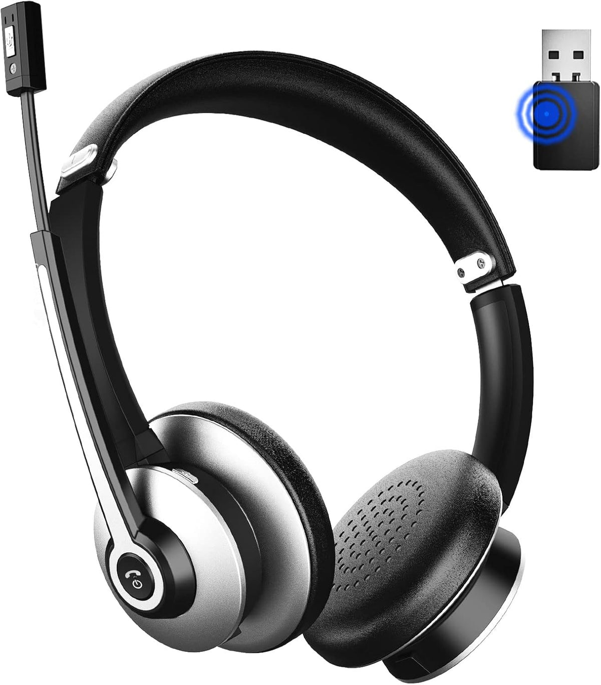 Wireless On Ear Bluetooth Headset with Microphone, USB Audio Dongle, Pack of 2 E559