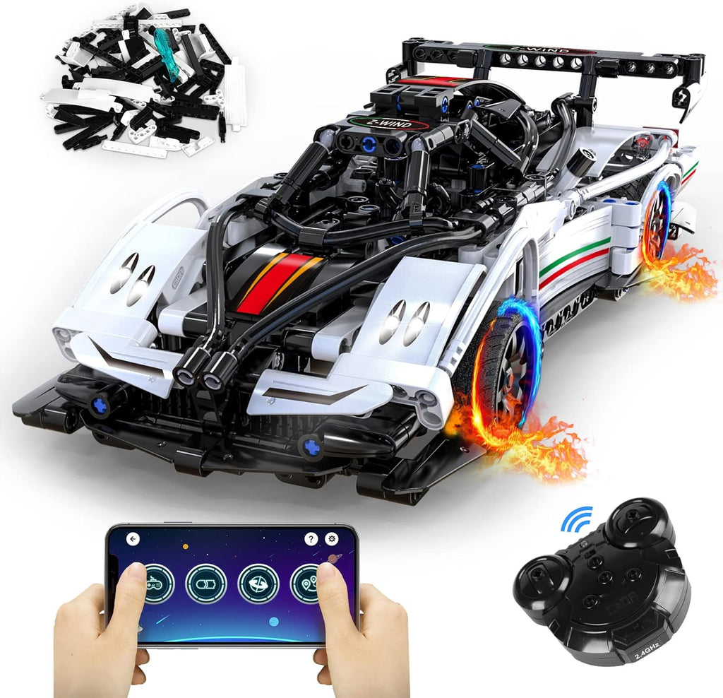 Rechargeable RC & APP Controlled Model Car Building Kit U9067
