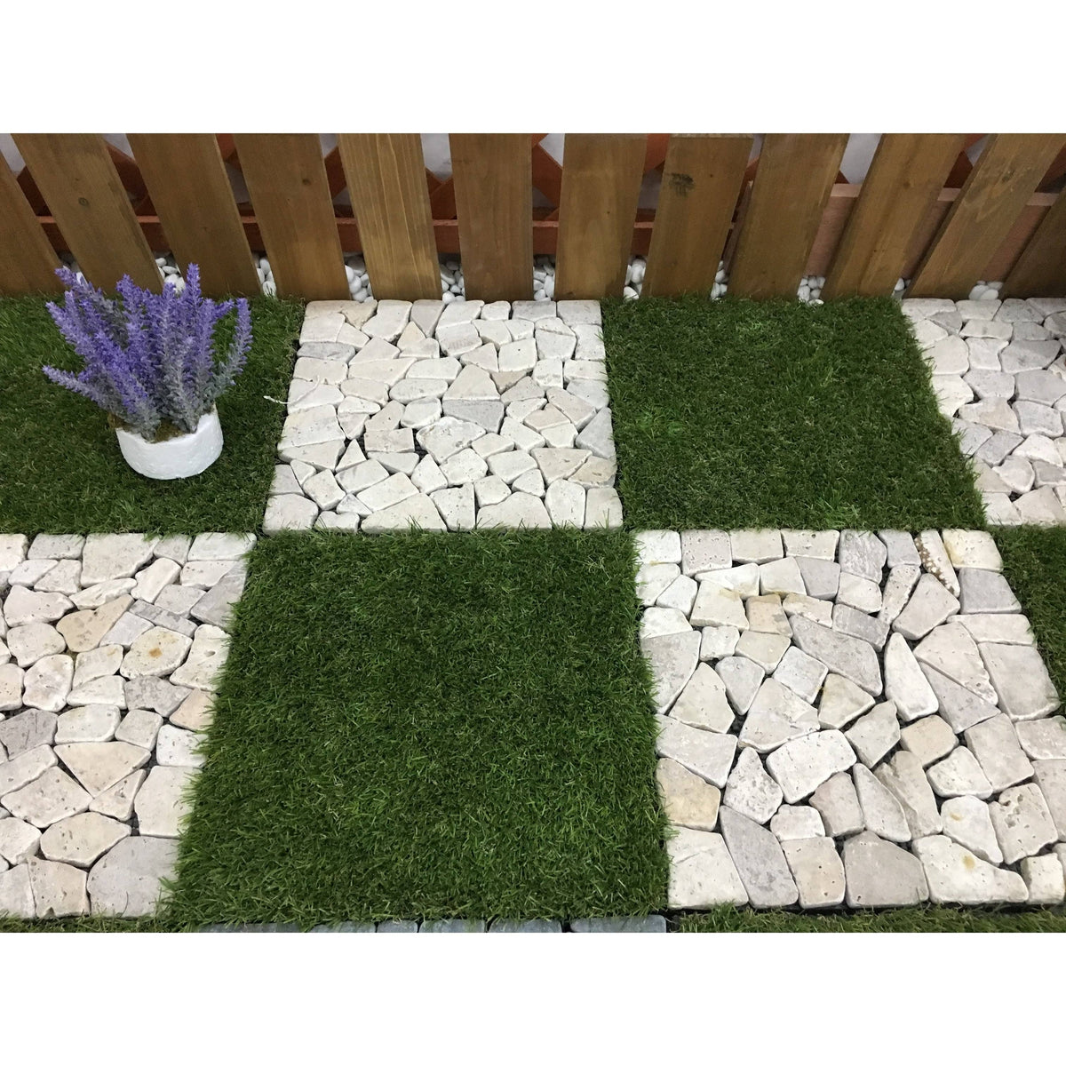 Natural Travertine Stone White Deck Tile, 6 PC Set A77881