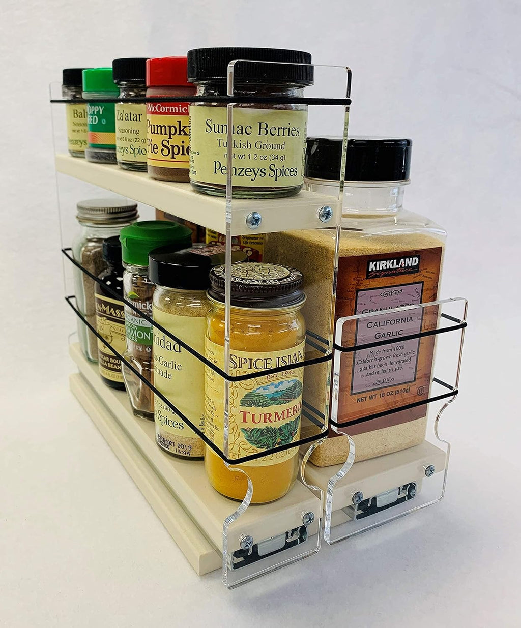 Combo 2 Tier Spice Rack Drawer and Storage Organizer Drawer L791