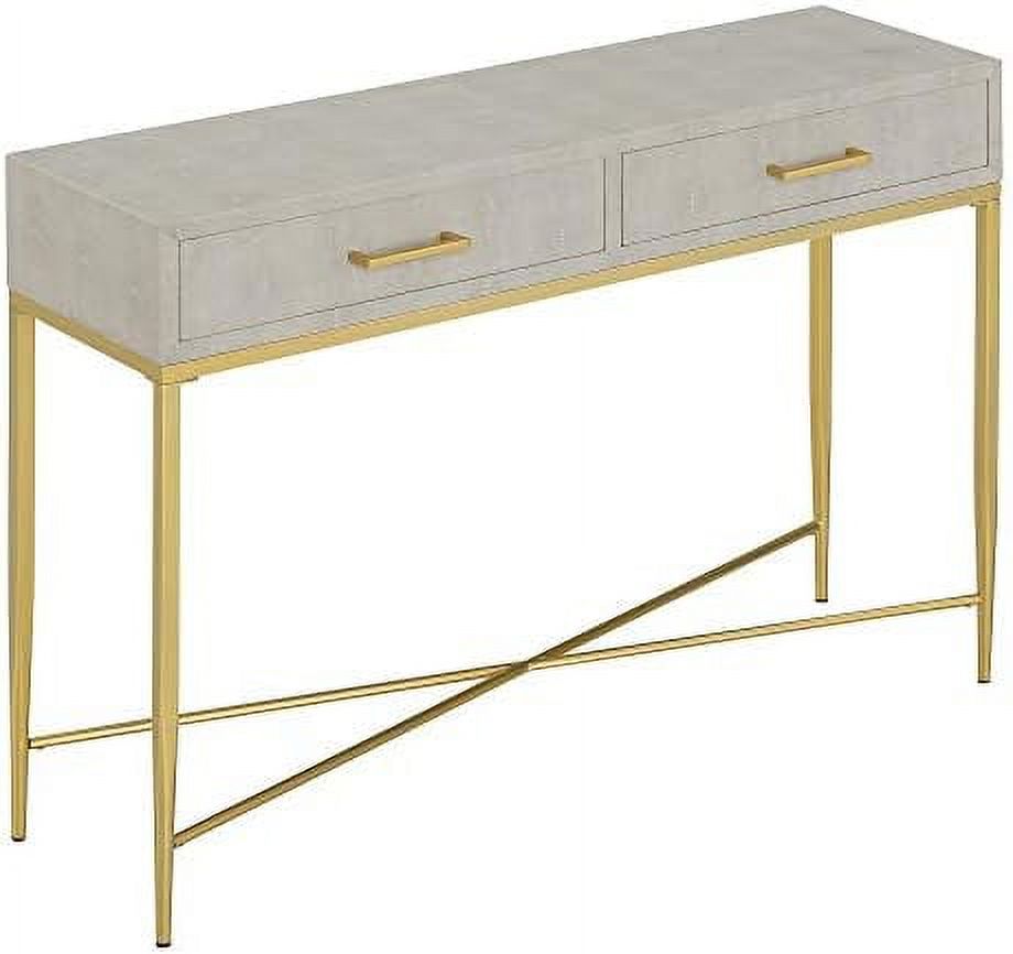 White Scallop Console Table B46156
