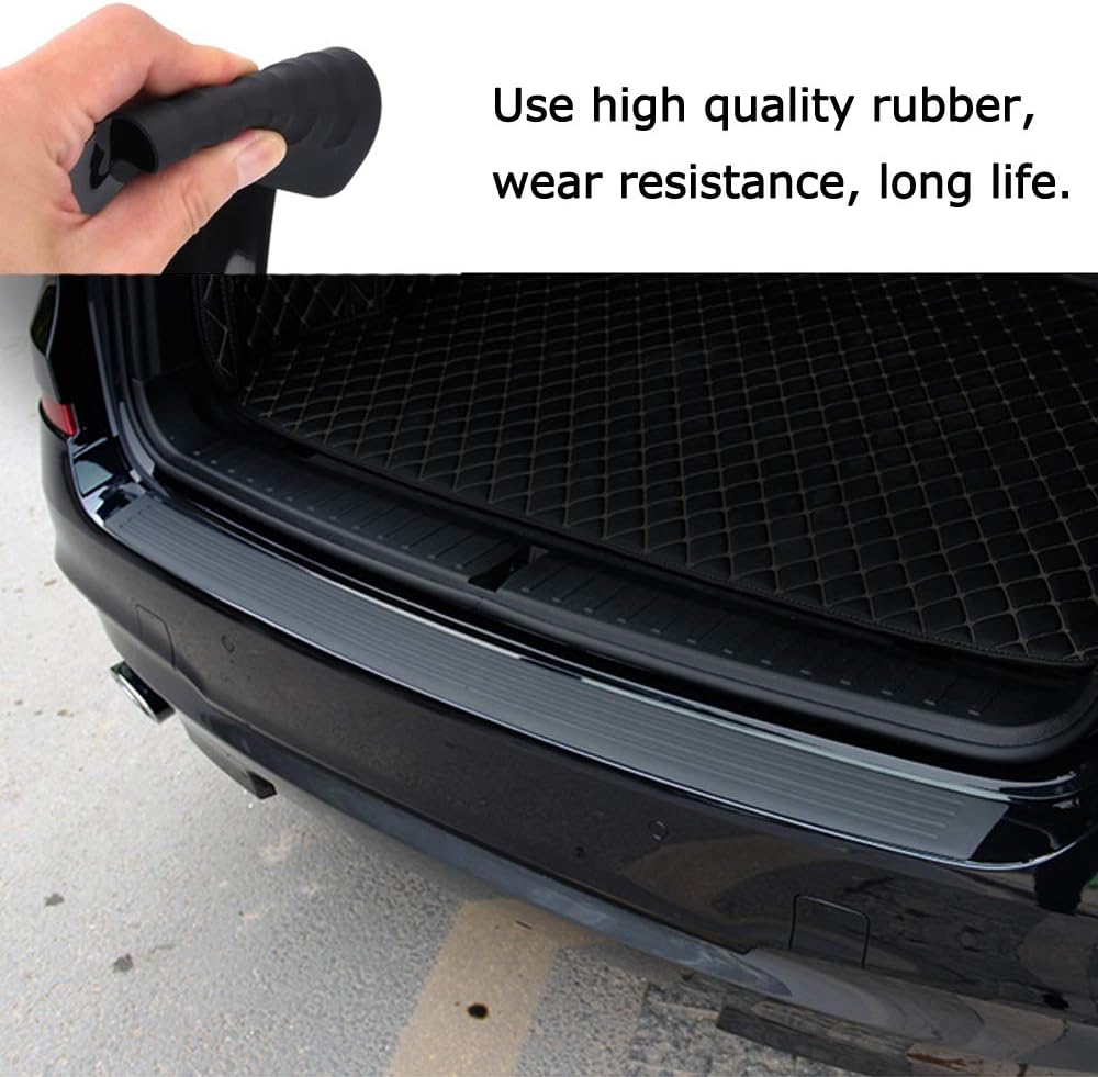 Black Rubber Rear Bumper Protector Guard for SUV/Cars (35.8Inch) Pack of 2 M918