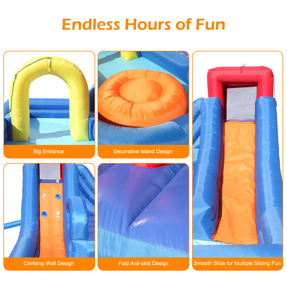 Inflatable Water Slide Bouncy Castle with Pool Area and Climbing Wall W352262