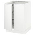 White Base Cabinet with Wire Basket and 2 Doors C4383