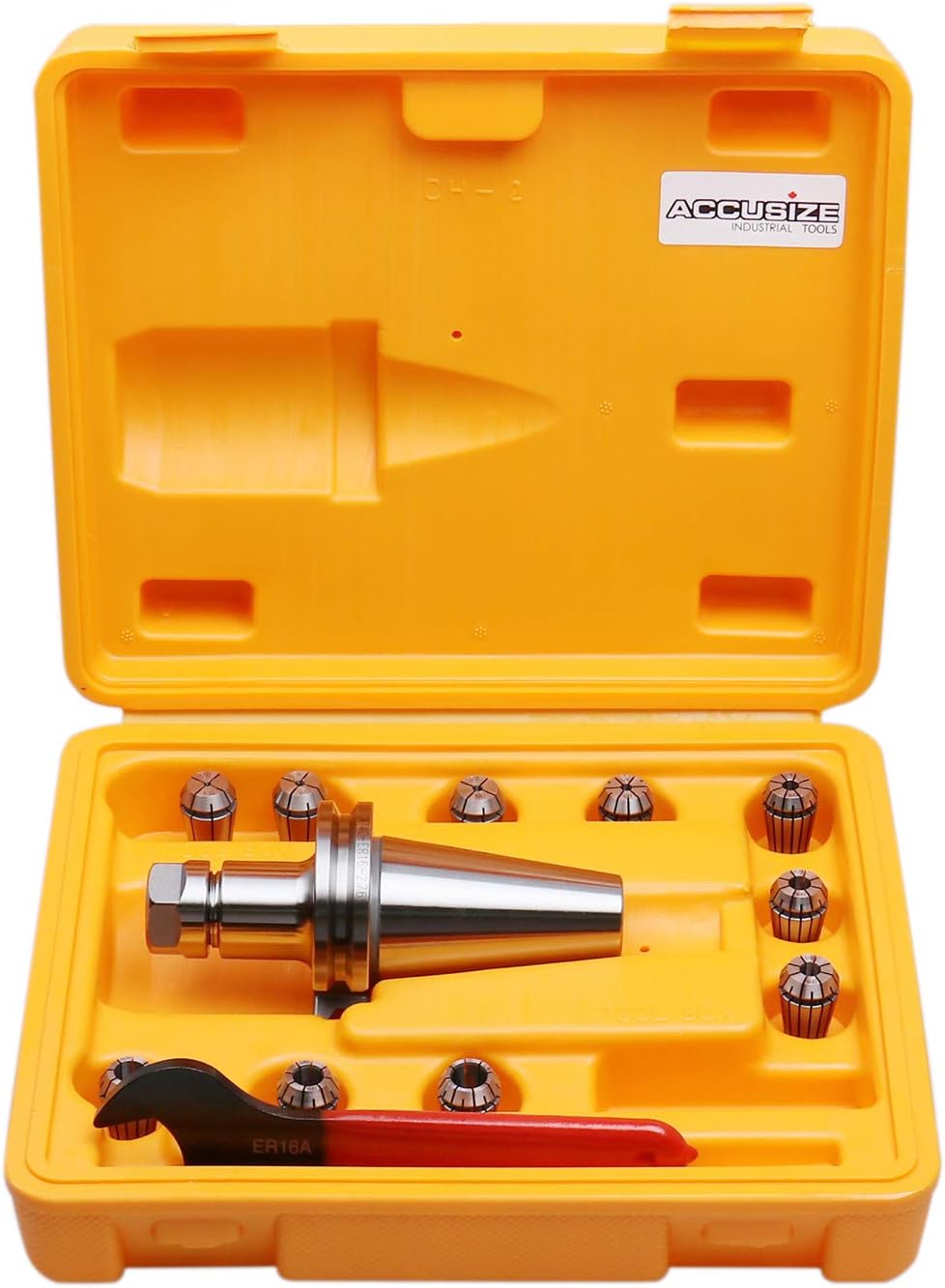 Cat40 Shank 10 Pc Er16 Collet Set with Wrench in Fitted Box K7285