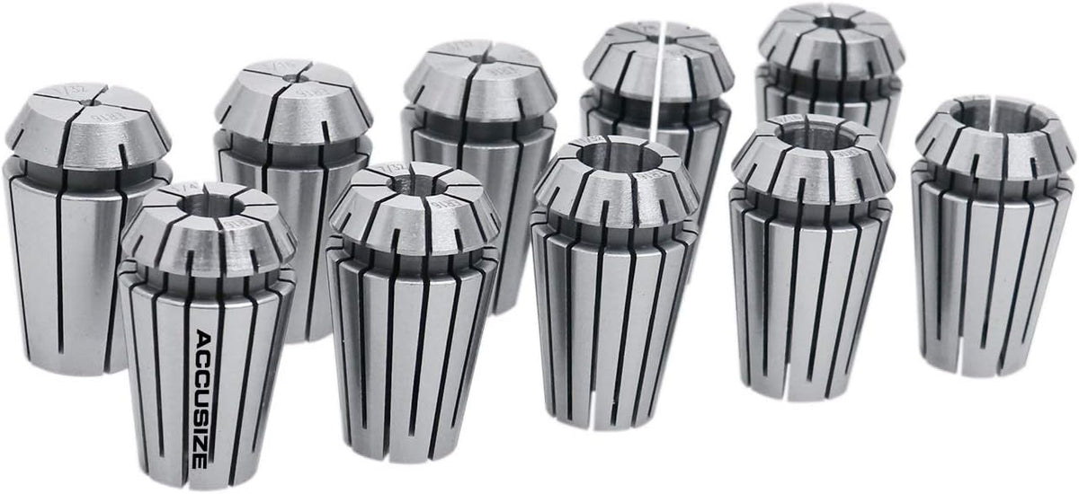 Cat40 Shank 10 Pc Er16 Collet Set with Wrench in Fitted Box K7285