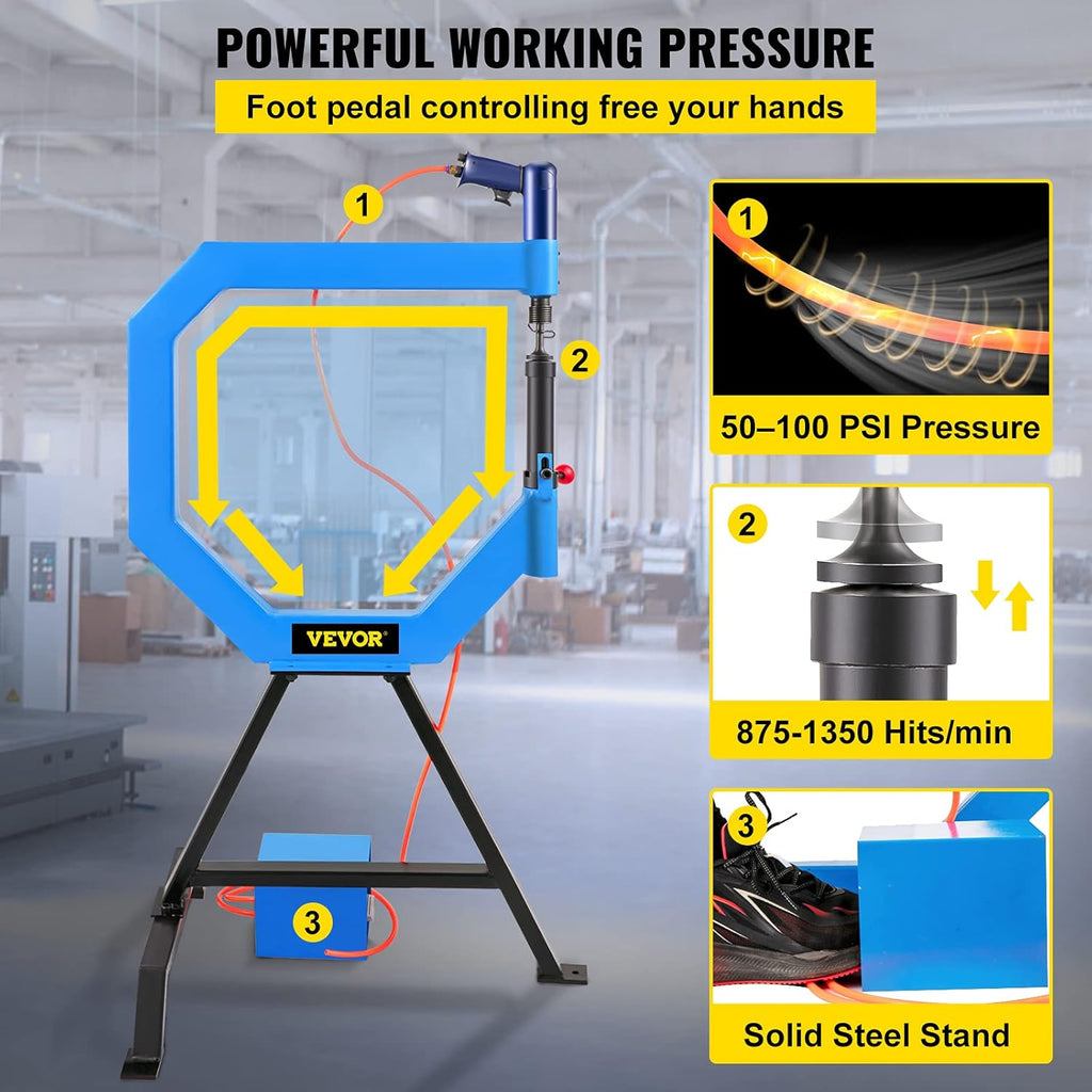 Pneumatic Planishing Hammer with Foot Pedal and Steel Stand Z526088