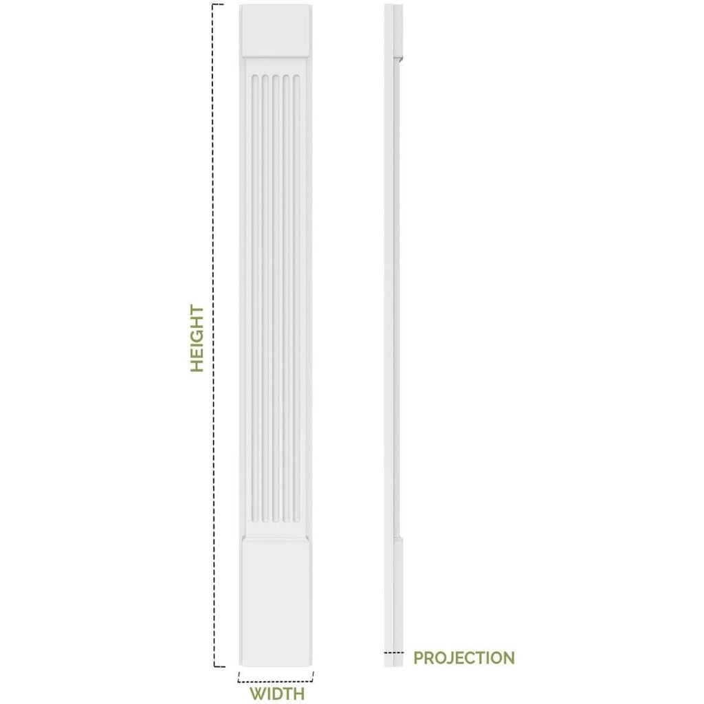 Flat Panel PVC Pilaster with Capital and Base (Pair) D10239