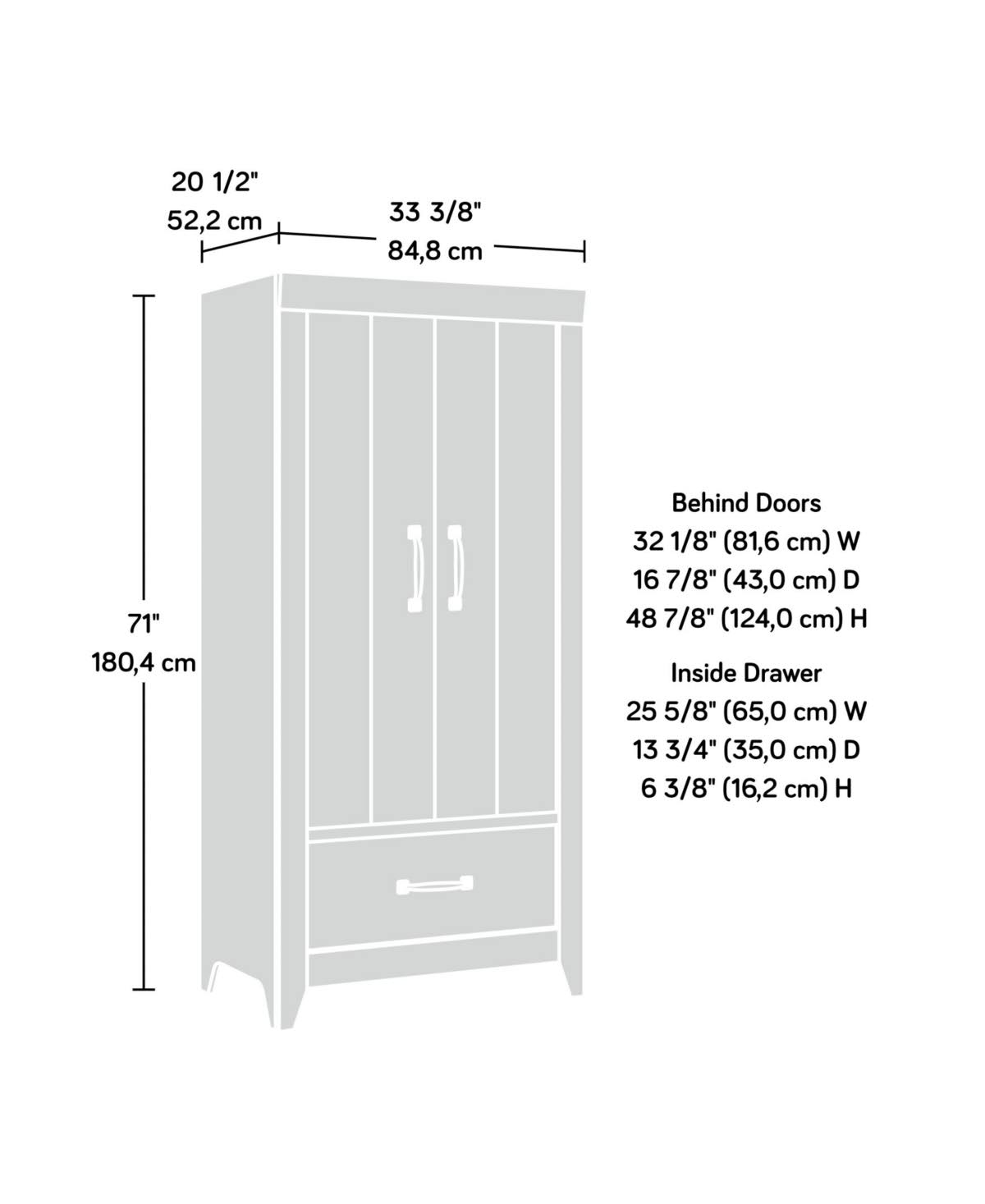 Soft White Storage Wardrobe R618407