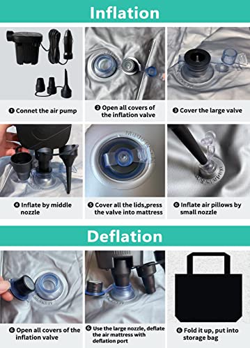 Black Thickened Flocking & PVC Car Air Mattress with Electric Air Pump B611