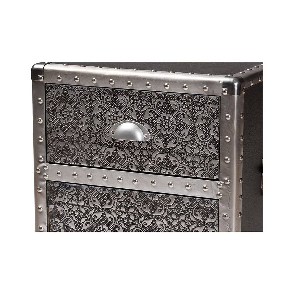 Silver Metal Accent Cabinet F42133