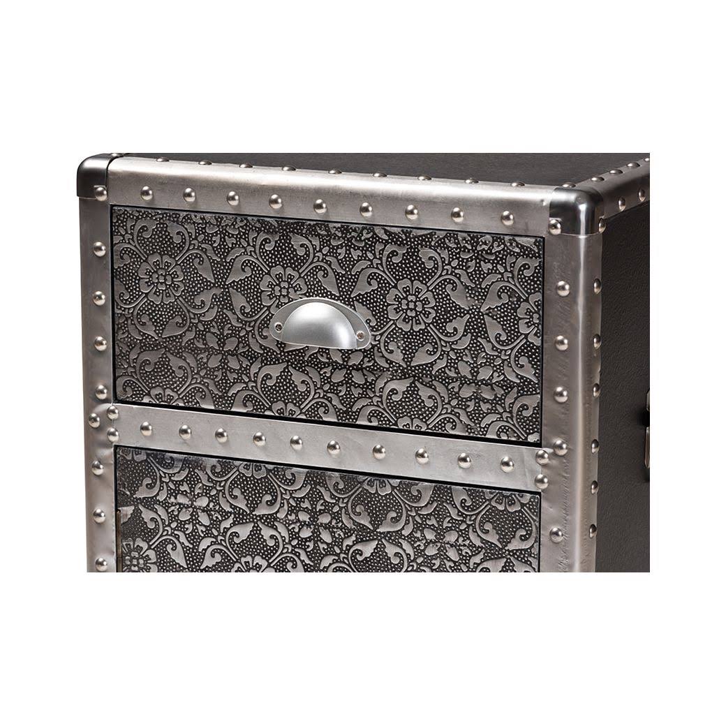 Silver Metal Accent Cabinet F42133