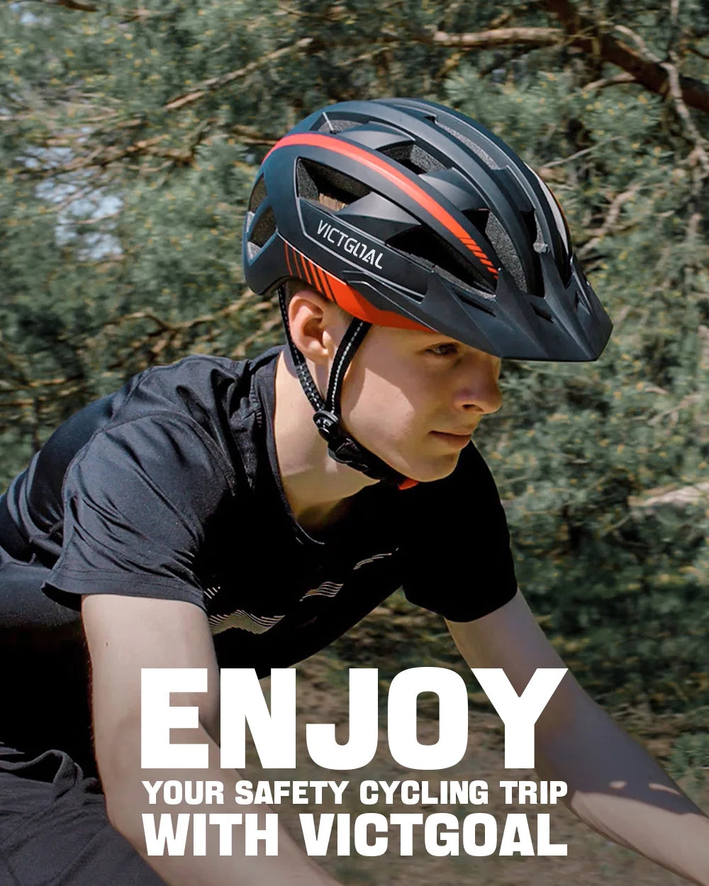 Bike Helmet with Visor and Goggles USB Rechargeable Light A627650