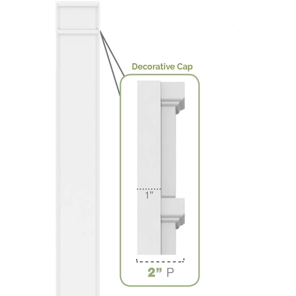 Flat Panel PVC Pilaster with Capital and Base (Pair) D10239