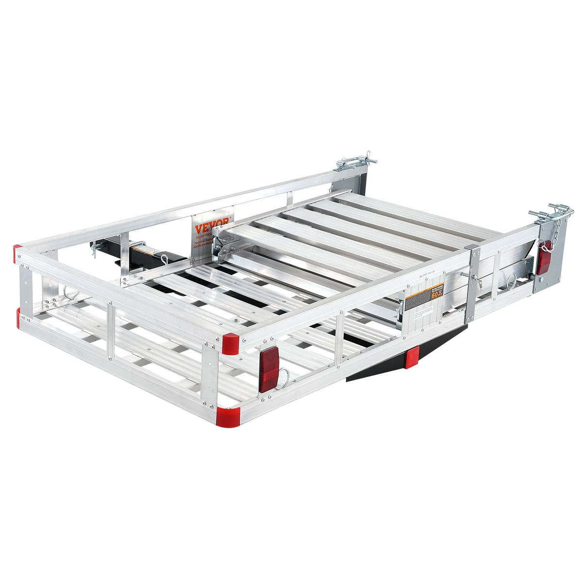Hitch Mount Aluminum Cargo Carrier with Folding Ramp and Stabilizer L2746