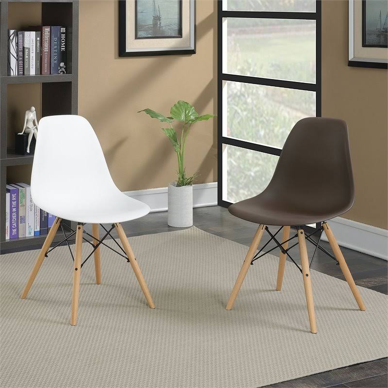 Brown Plastic Dining Side Chair (Set of 2) W432688