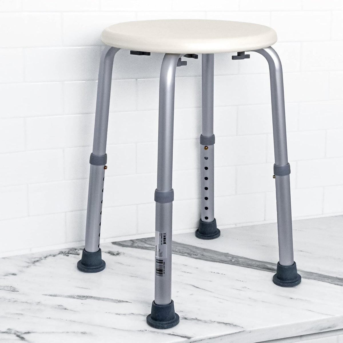 Aluminum Adjustable Shower Stool, 13 in Seat, 300 lb Weight Capacity, Pack of 2 J861986
