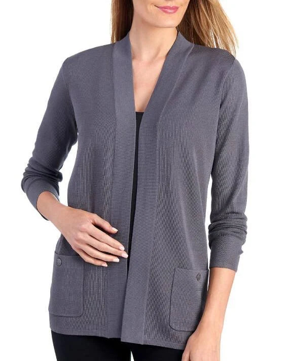 Black Open Front Cardigan F723210