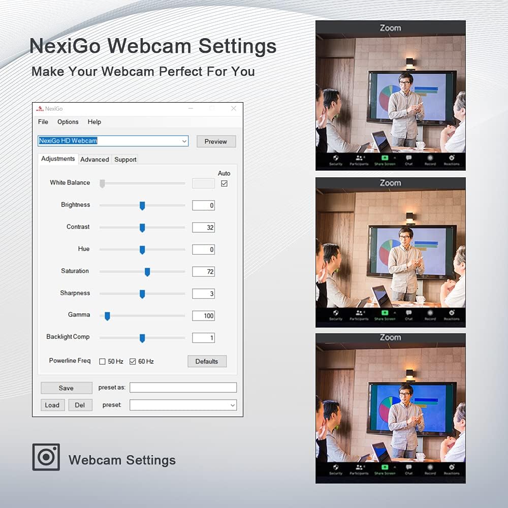 1080P 60FPS Webcam with Light, Fast AutoFocus, Built-in Privacy Cover, Dual Stereo Microphone B396247