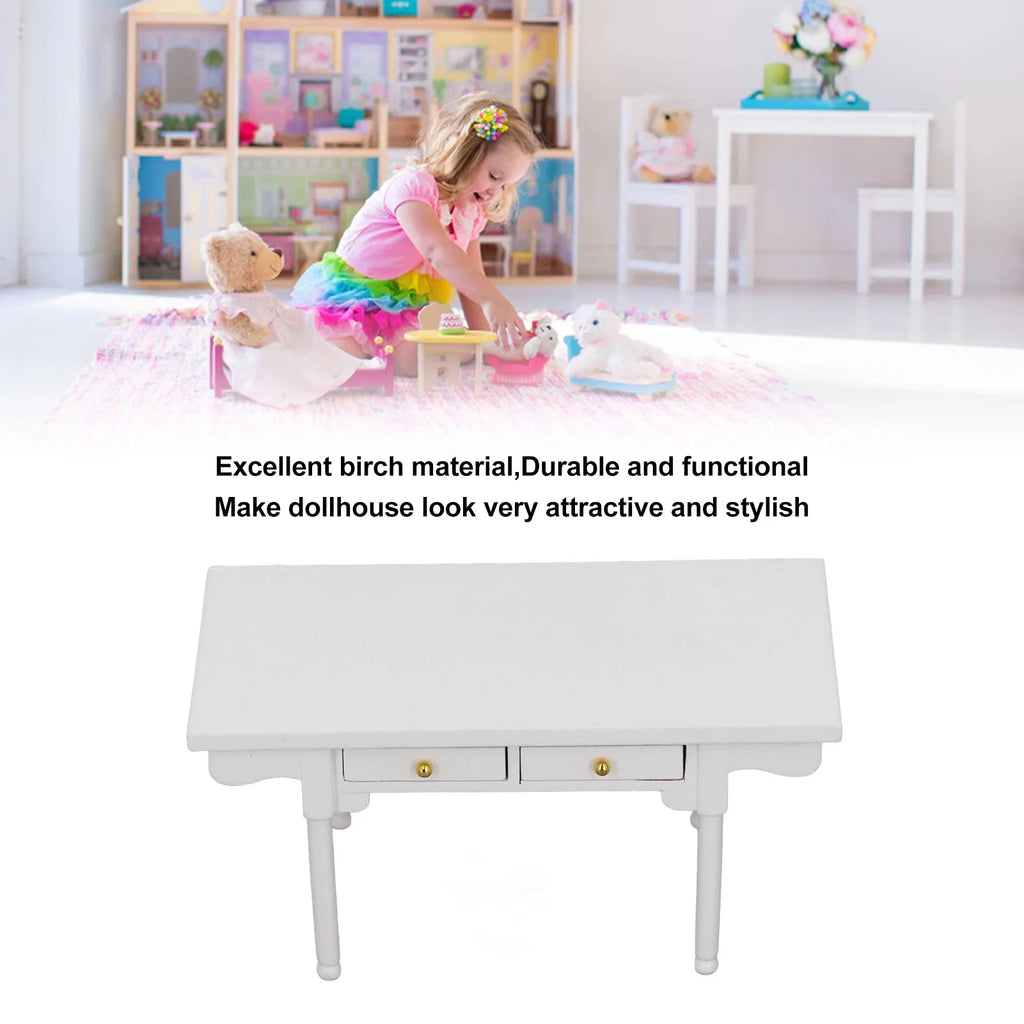 12 Desk Wooden Miniature Table Dollhouse Furniture W870