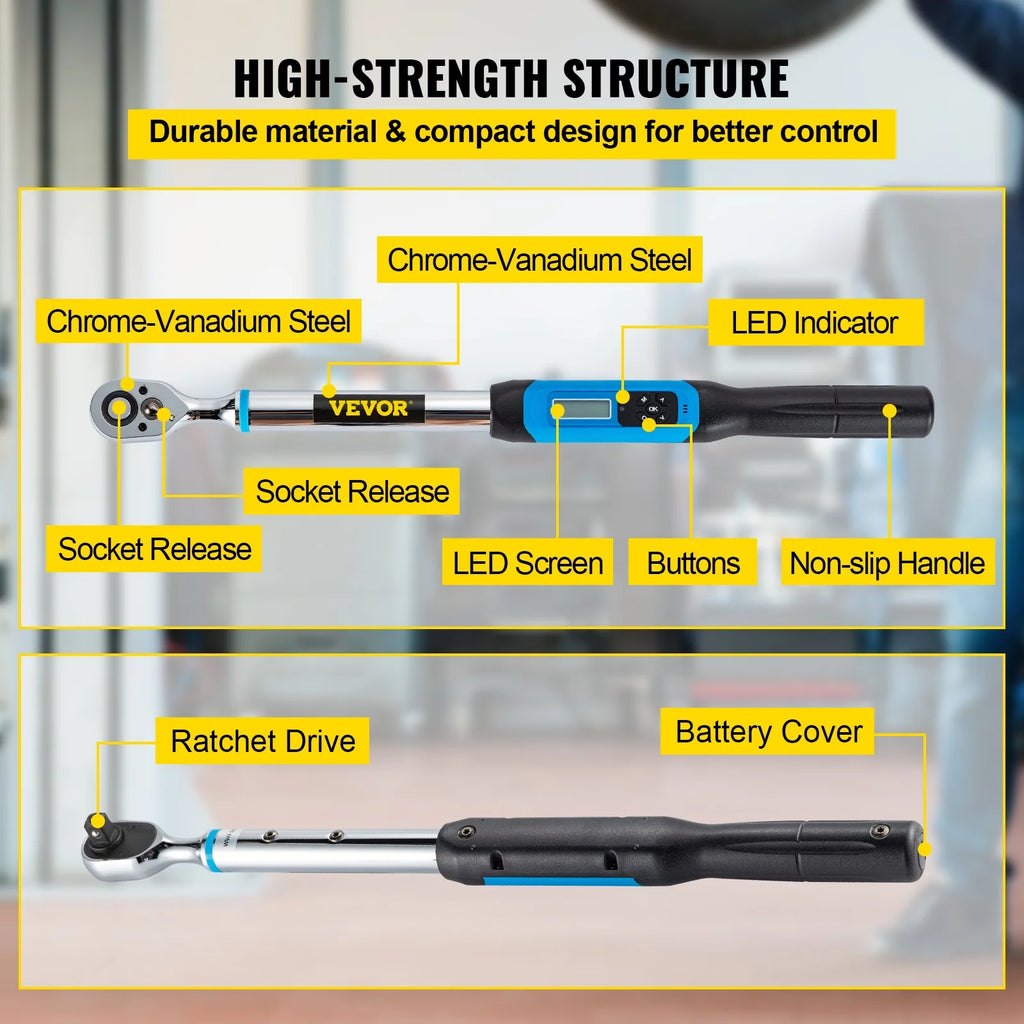 1/2" Drive Digital Torque Wrench with LED Display and Case S38129