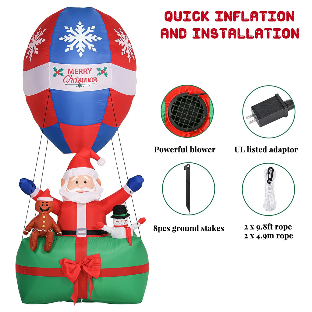LED Lighted Santa Christmas Inflatables Yard Decoration B363741
