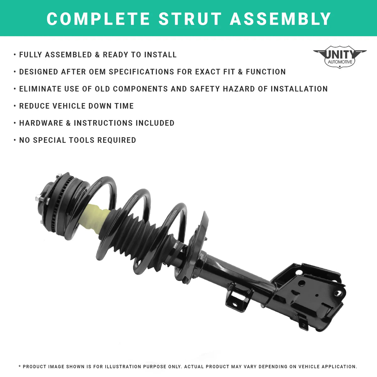Front & Rear Complete Strut Assembly Shock Kit V163115