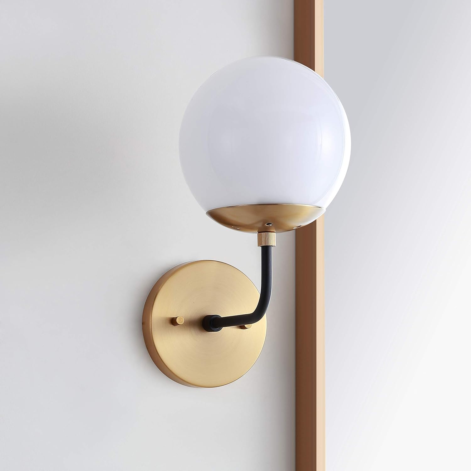 Brass Gold and Black Wall Sconce I5011