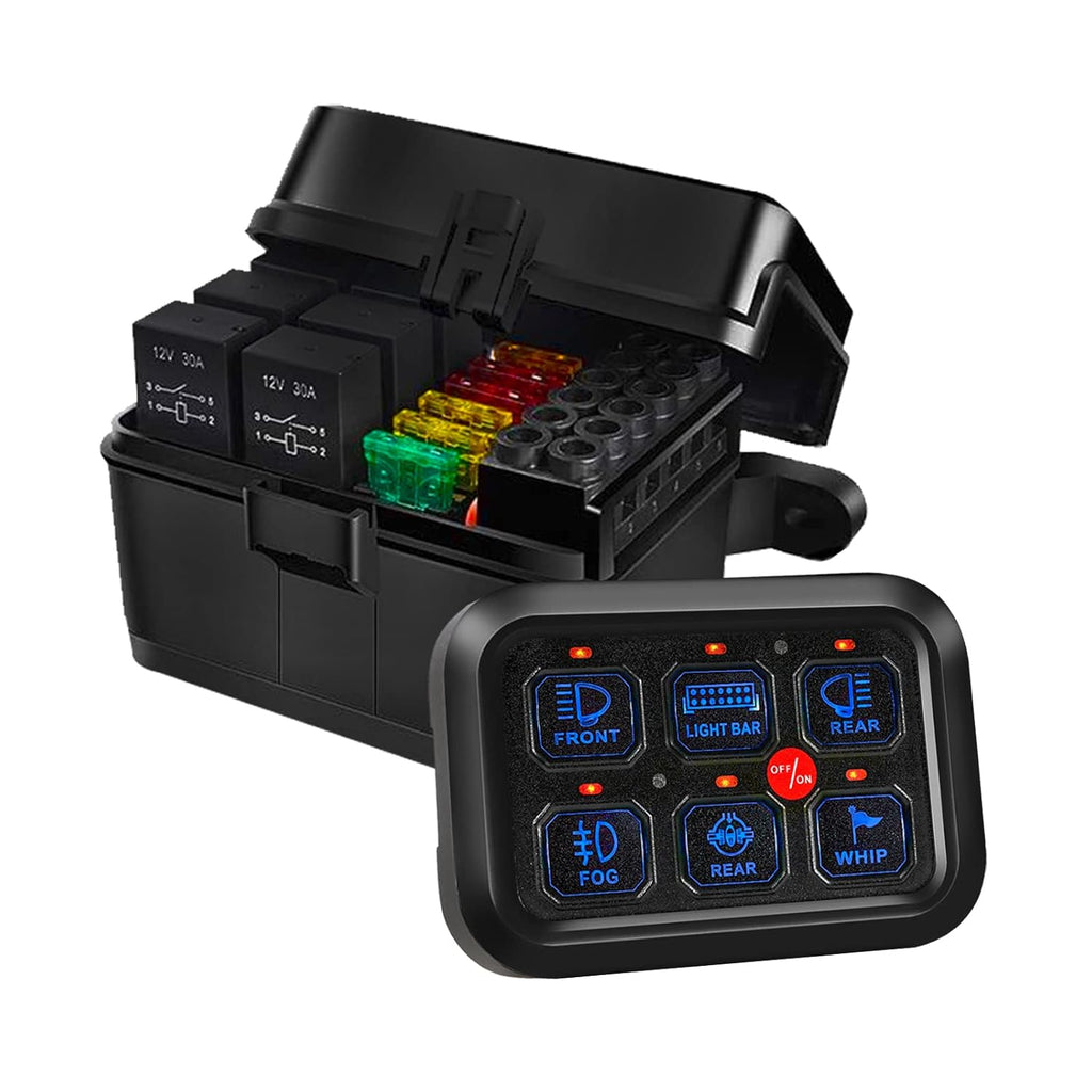 6 Gang Switch Panel with Electronic Relays, Waterproof Pack of 2 U301094