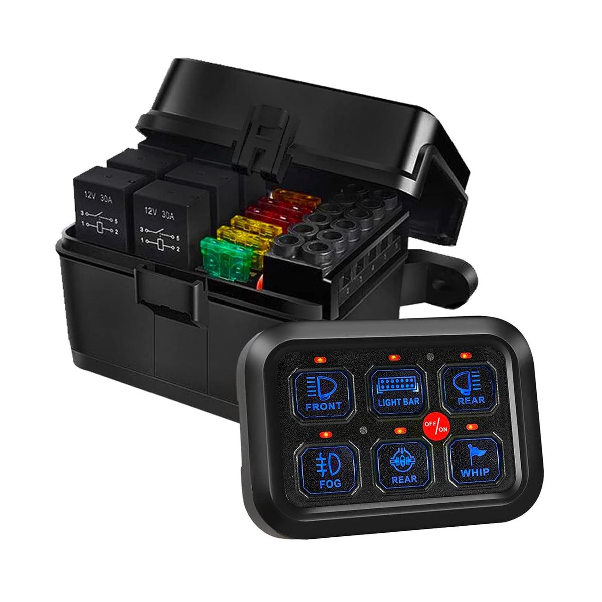 6 Gang Switch Panel with Electronic Relays, Waterproof Pack of 2 U301094