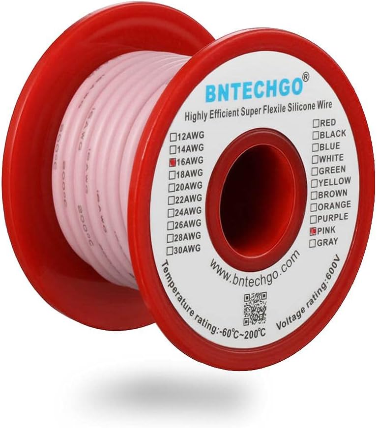 16 Gauge Silicone Wire Kit 7 Color 25 ft Stranded Tinned Copper Wire Pack of 2 E837710