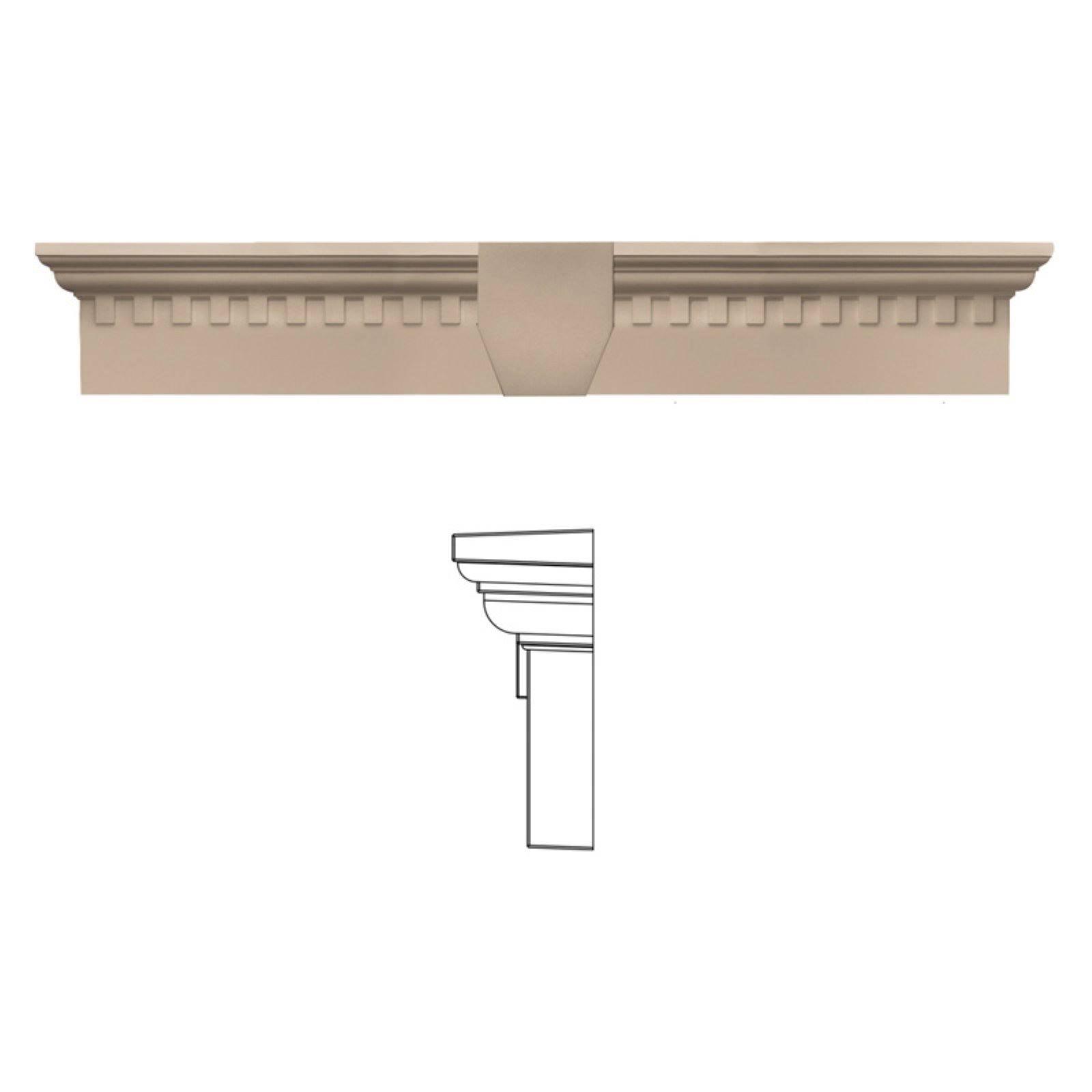 Dentil Window Header with Keystone E2755