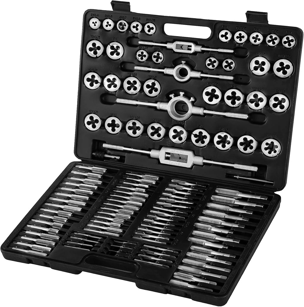 110Pcs Tungsten Steel Titanium Tap & Die Metric Tool Set W4657