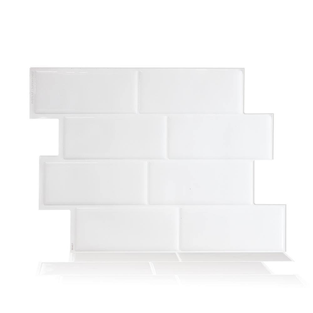 White Subway Peel and Stick Tile Sample B2503