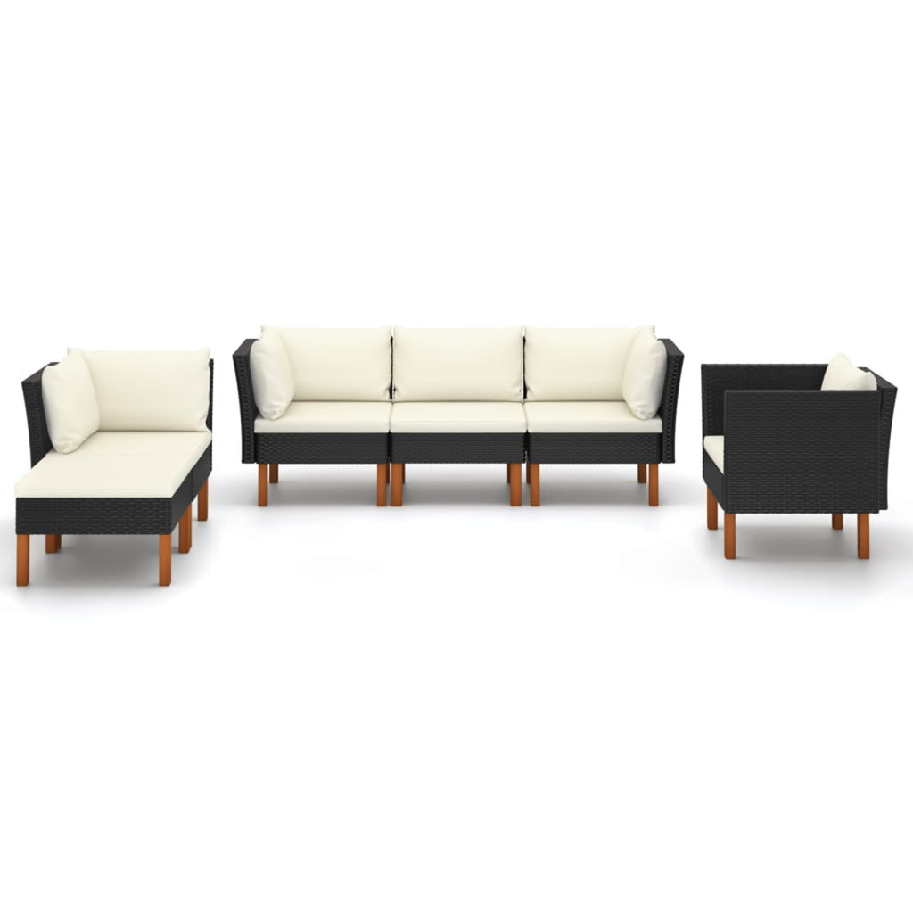 6 Piece Poly Rattan Sectional Outdoor Furniture Set S8015