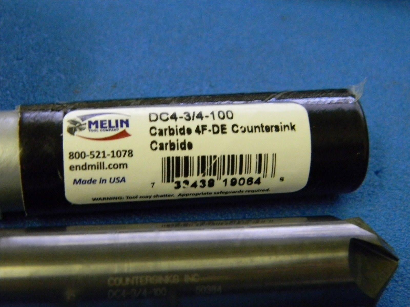 3/4x22 Diameter x 100° Double End 4 Flute Bright Carbide Countersink B1624