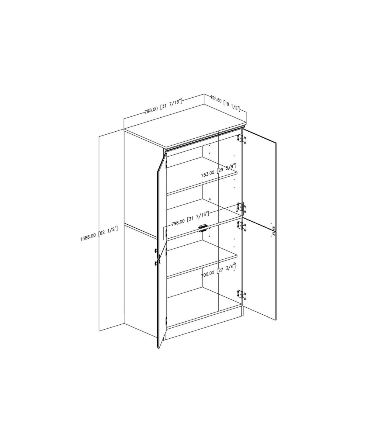 Gray 4-Door Storage Cabinet Y40933