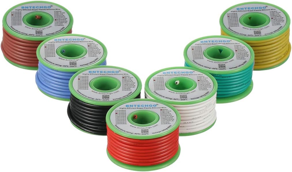 16 Gauge Silicone Wire Kit 7 Color 25 ft Stranded Tinned Copper Wire Pack of 2 E837710