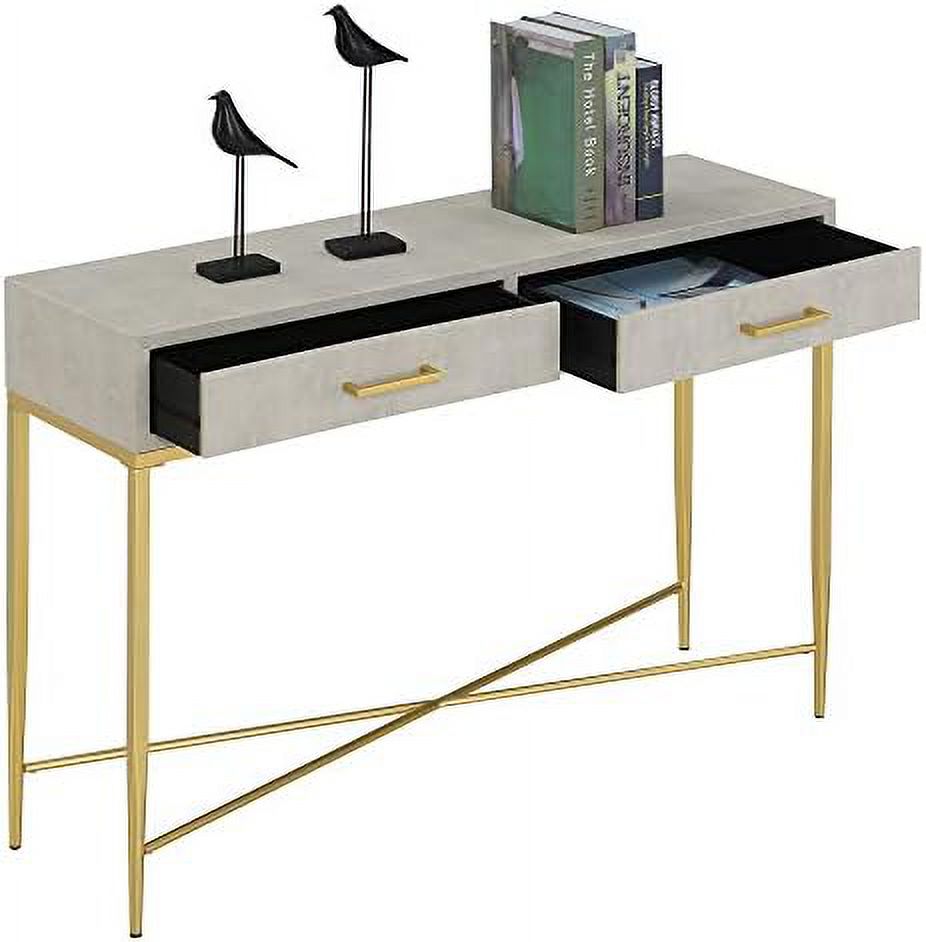 White Scallop Console Table B46156