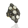 18k Gold Ring 925 Sterling Silver Jewelry I61844