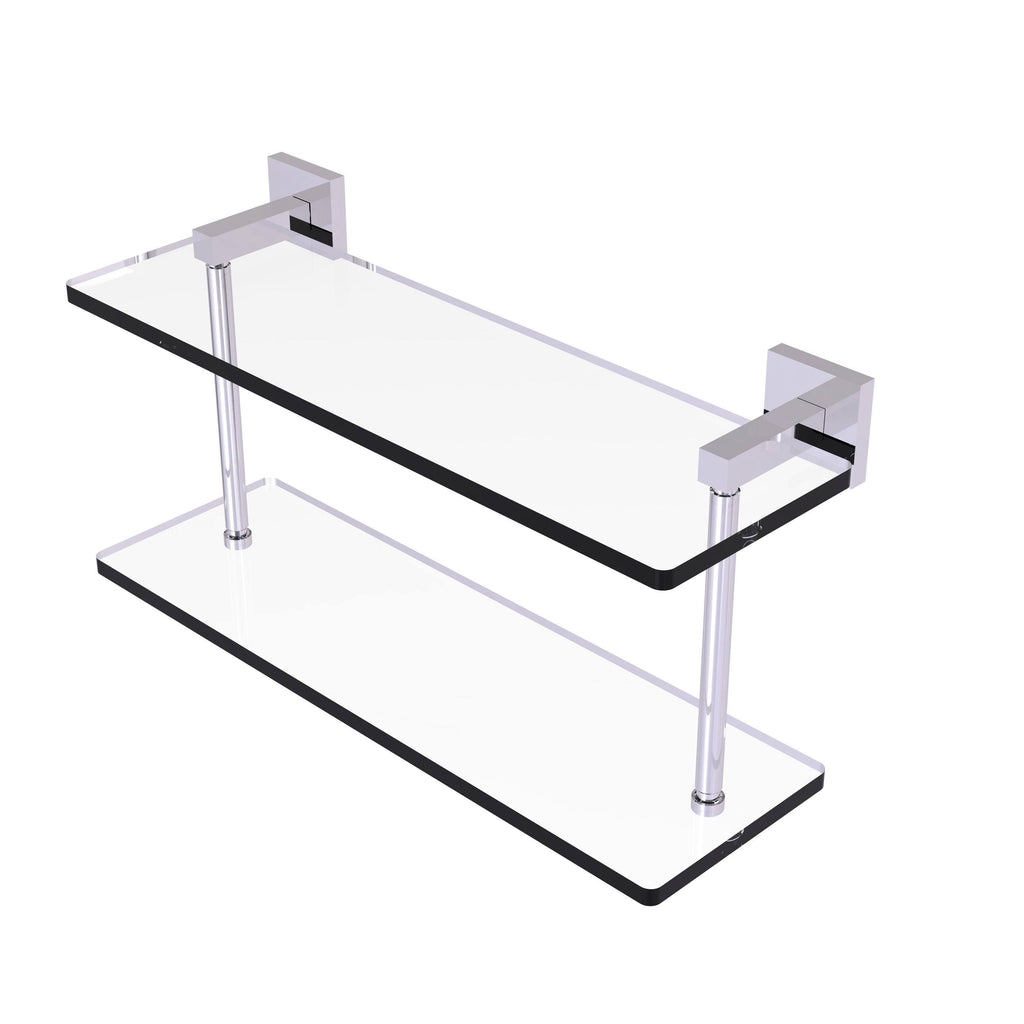 Polished Chrome Two Tiered Glass Shelf R473749