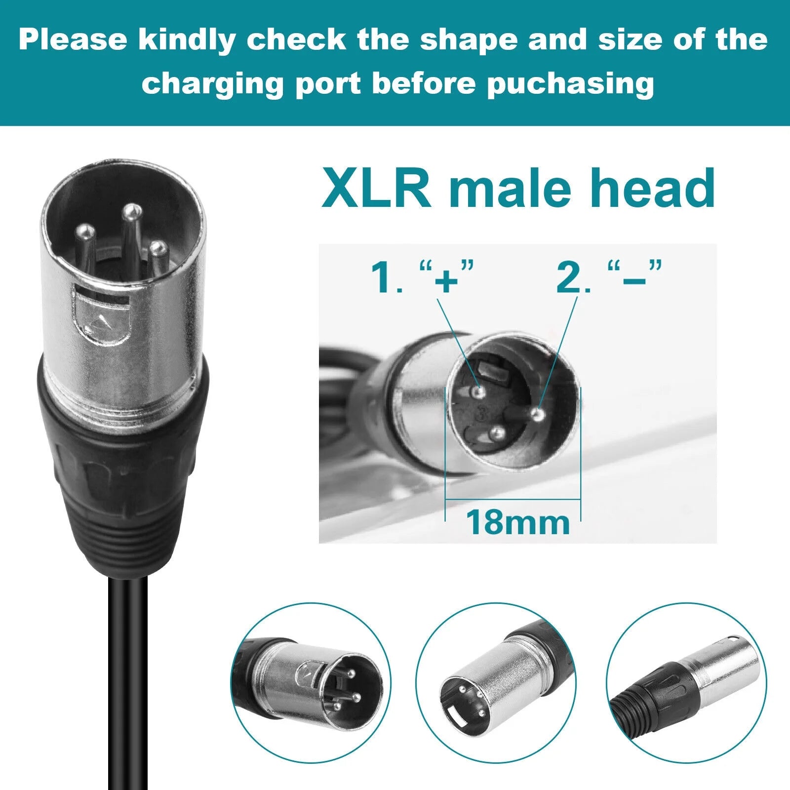 XLR Male Charger 54.6V 2A 110W Li-ion Battery F53869