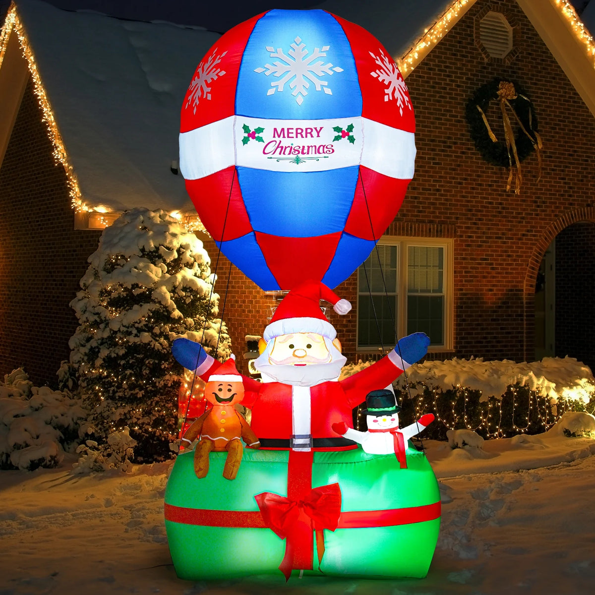 LED Lighted Santa Christmas Inflatables Yard Decoration B363741