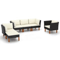 6 Piece Poly Rattan Sectional Outdoor Furniture Set S8015