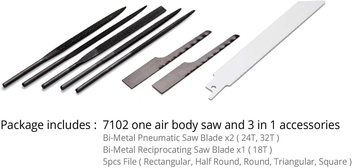Compact Low Vibration Air Saw with 8 pcs Blade Kit J3502